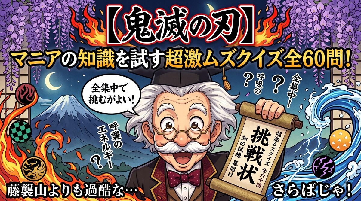 【鬼滅の刃】マニアの知識を試す超激ムズクイズ全60問！クセつよ大教授からの挑戦状
